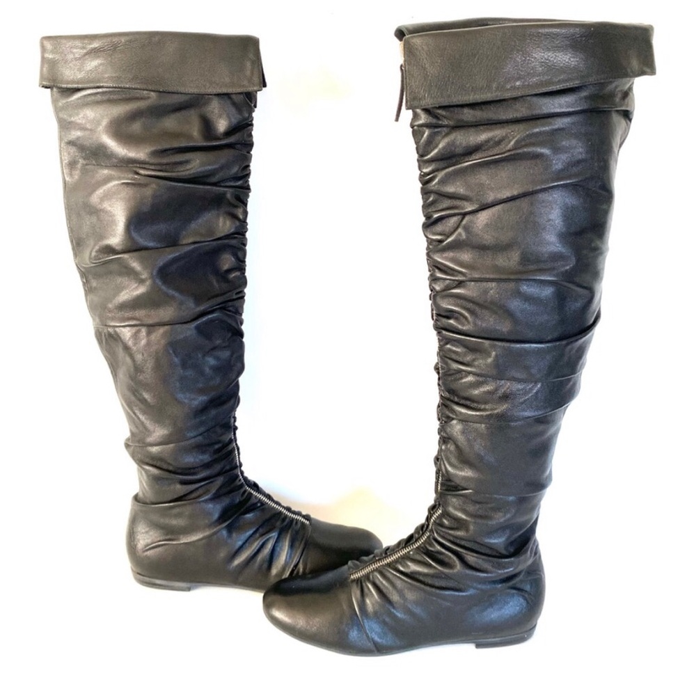 Giuseppe Zanotti Genuine Leather OTK Ruched Front Zipper Closure Boots - Picture 12 of 16